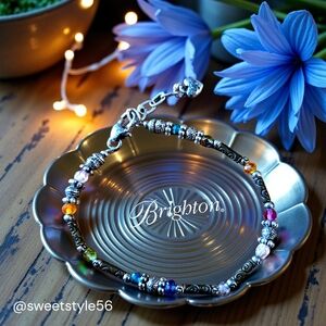 BRIGHTON "Gleam" Vintage Rainbow Beaded Bracelet SWEET AND SPARKLY